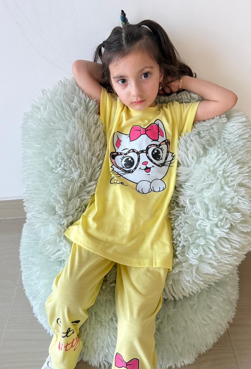Girls' Hello Kitty Cotton Pajama Set – Premium 100% Cotton