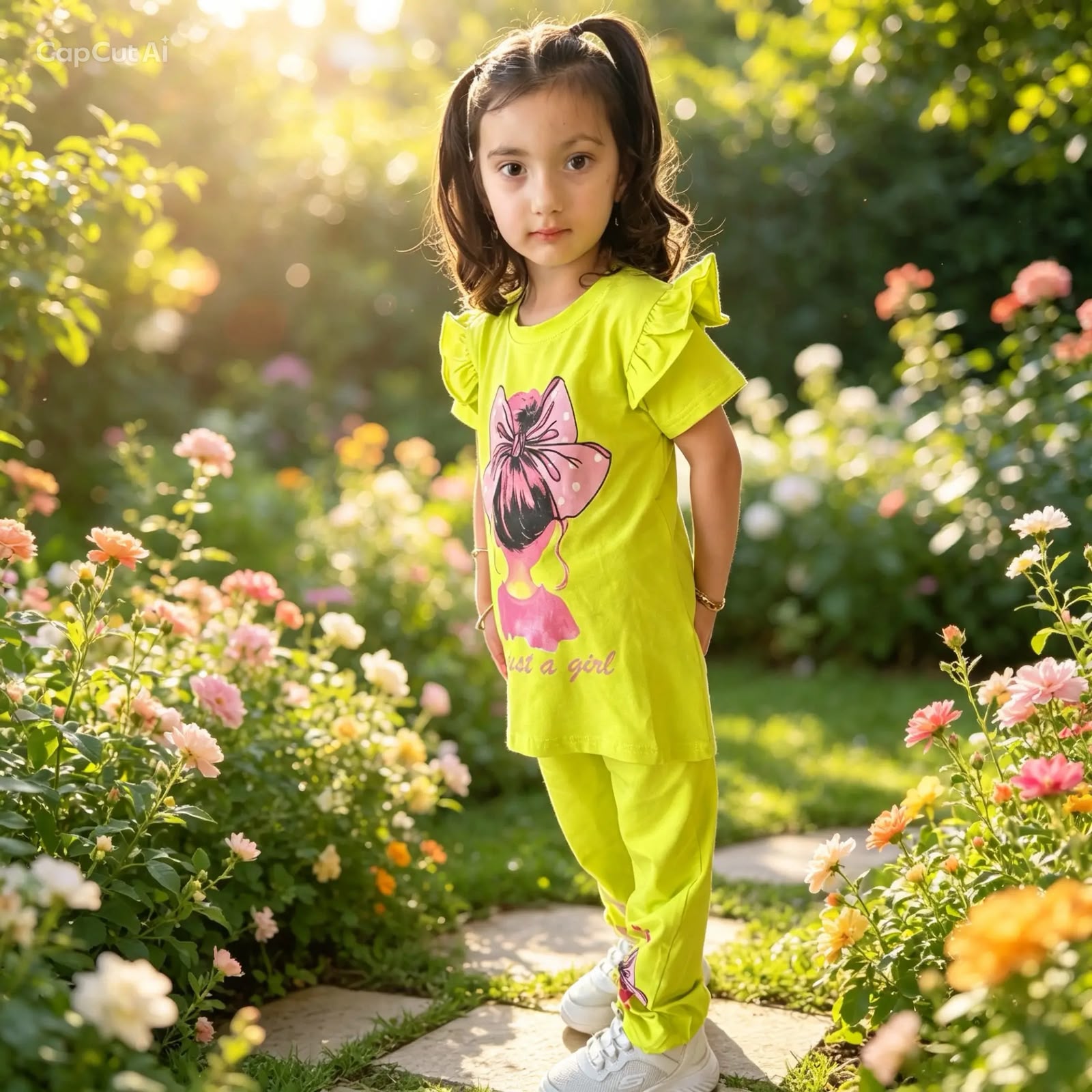 Girls' 100% Cotton Pajama Set – Premium Quality with Large Bow Print
