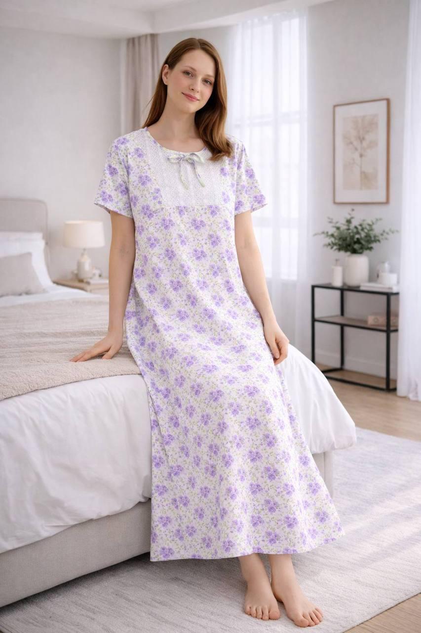 Pink Leopard Print Nightgown – Soft & Comfortable Women's Sleepwear