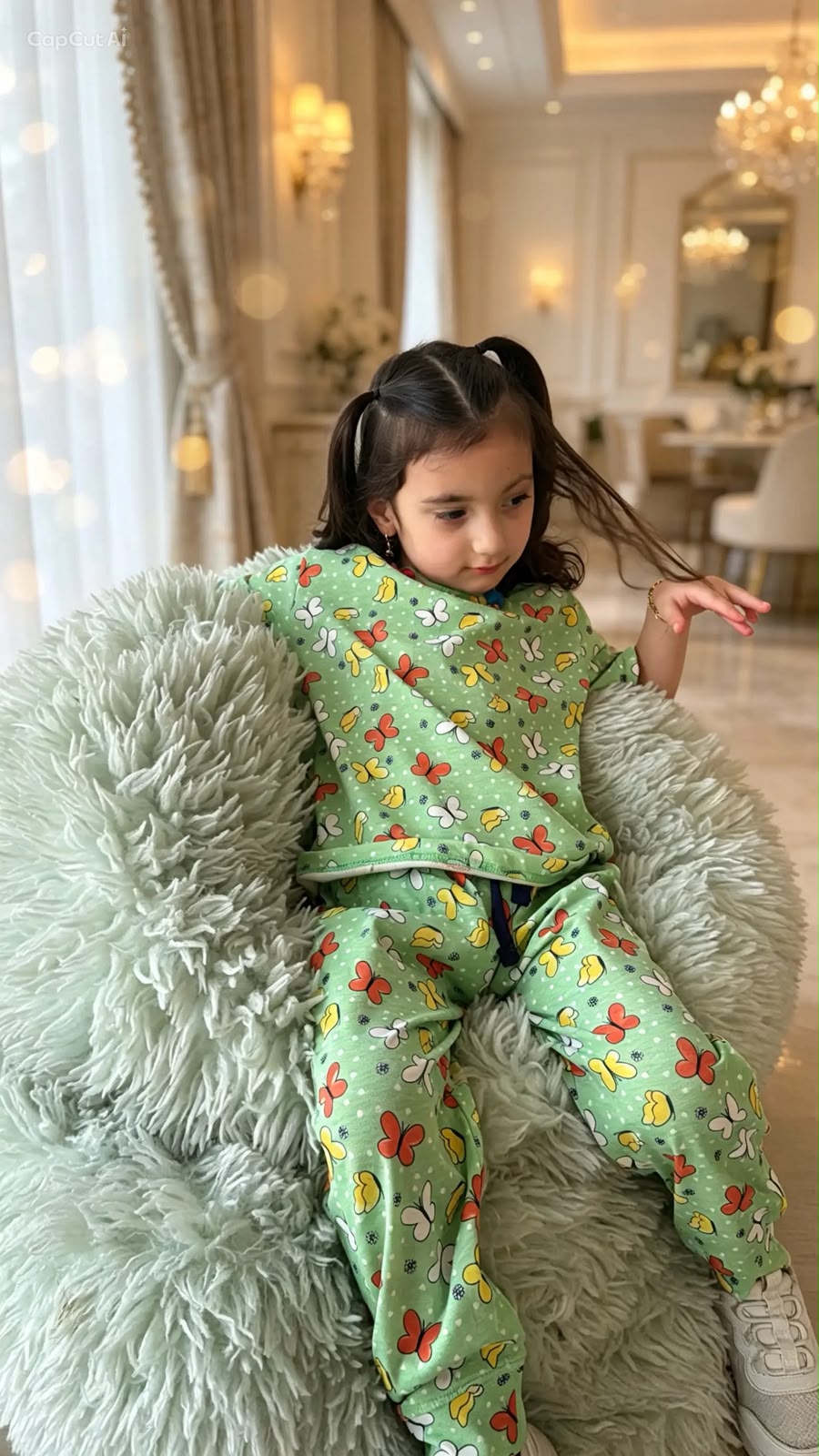 Girls' 100% Cotton Butterfly Print Pajama Set – Soft, Comfortable & Stylish