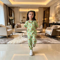 Girls' 100% Cotton Butterfly Print Pajama Set – Soft, Comfortable & Stylish