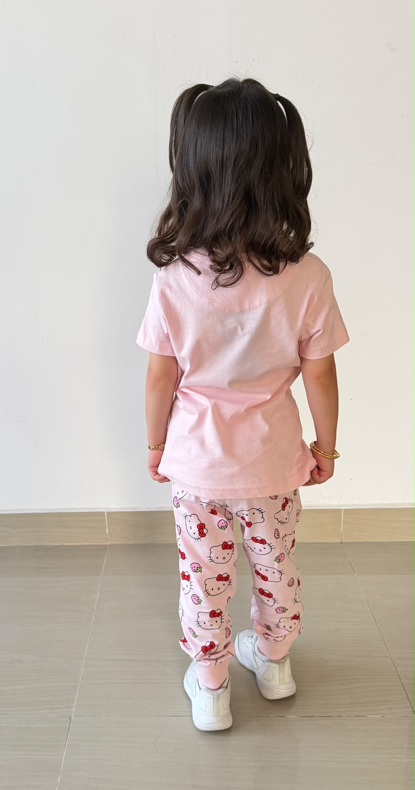 Girls' 100% Cotton Pink Pajama Set – Hello Kitty Print