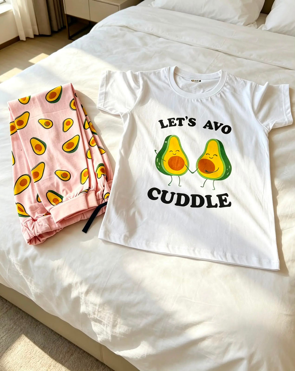 100% Cotton Kids' Avocado Print Pajama Set – Soft, Cute & Comfortable